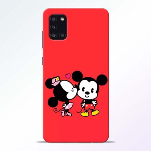 Red Cute Mouse Samsung Galaxy A31 Mobile Cover - CoversGap
