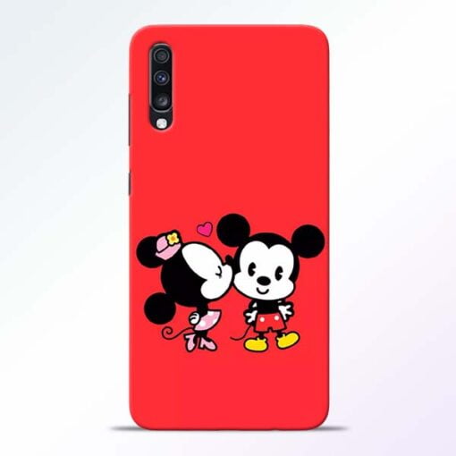 Red Cute Mouse Samsung Galaxy A70 Mobile Cover - CoversGap