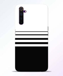 White Strip Realme 6 Back Cover