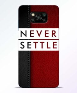 Red Never Settle Poco X3 Back Cover - CoversGap
