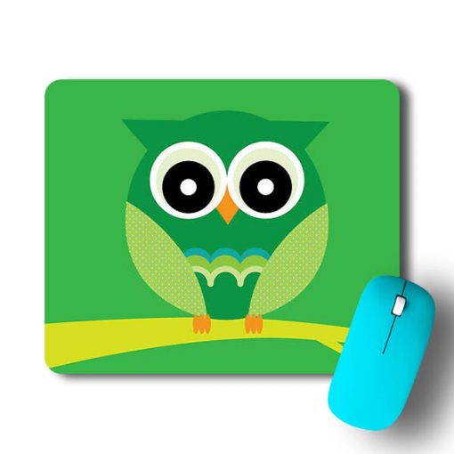Green Owl Mouse Pad - CoversGap