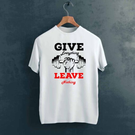 Leave Nothing Gym T shirt on Hanger