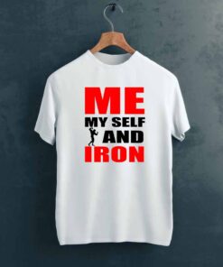 Me Iron Gym T shirt on Hanger