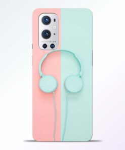 Blue Pink Headphone Oneplus 9 Pro Back Cover