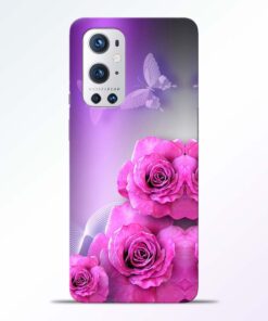 Pink Roses Butterfly Oneplus 9 Pro Back Cover