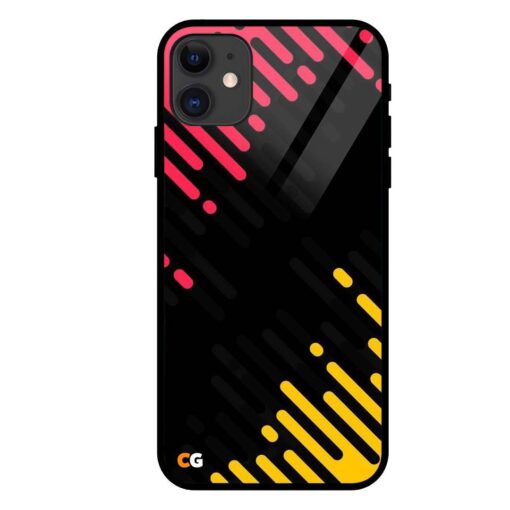 Black Abstract iPhone 11 Glass Back Cover