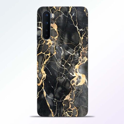 Black Gold Marble Oneplus Nord Back Cover