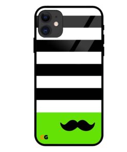 Black Mustache iPhone 11 Glass Case