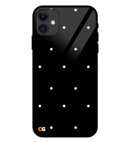 Black White Dots iPhone 11 Glass Case
