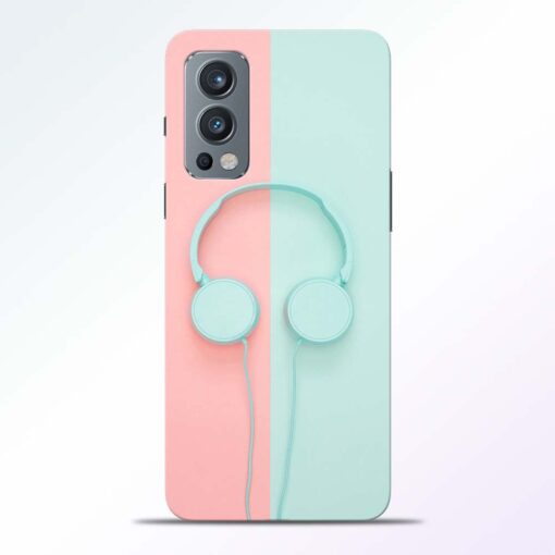 Blue Pink Headphone Oneplus Nord 2 Back Cover