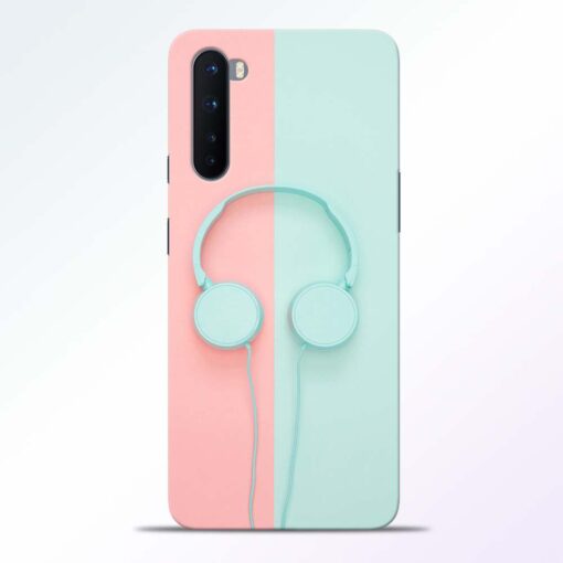 Blue Pink Headphone Oneplus Nord Back Cover