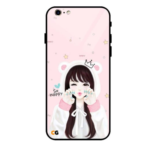 Cute Girl iPhone 6s Glass Cover