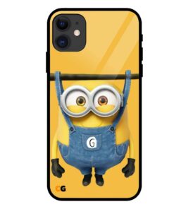 Hanging Minion iPhone 11 Glass Back Cover