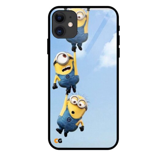 Hanging Three Minions iPhone 11 Glass Back Cover