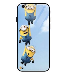 Hanging Three Minions iPhone 6 Glass Back Cover