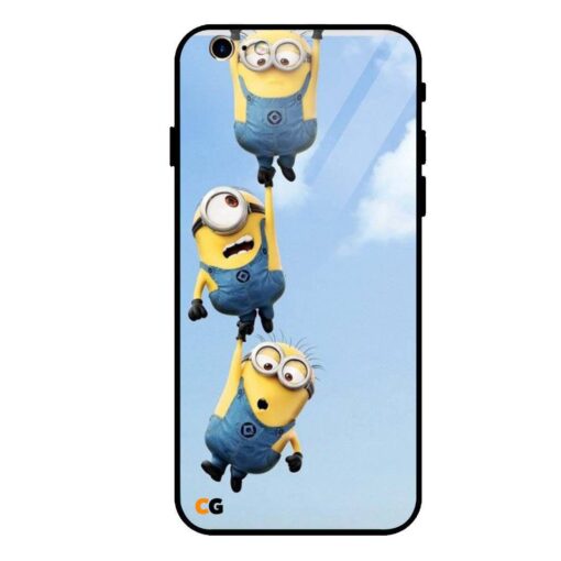Hanging Three Minions iPhone 6s Glass Back Cover