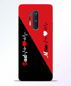 Mom Dad Black Red Oneplus 8 Pro Back Cover