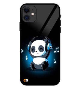 Music Panda iPhone 11 Glass Case