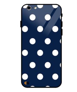 Navy Blue Polka Dot iPhone 6 Glass Case