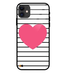 Pink Heart iPhone 11 Glass Case