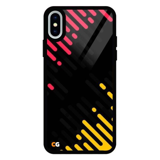 Black Abstract iPhone X Glass Back Cover