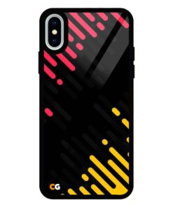 Black Abstract iPhone XS Glass Back Cover