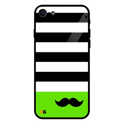 Black Mustache iPhone 7 Glass Case