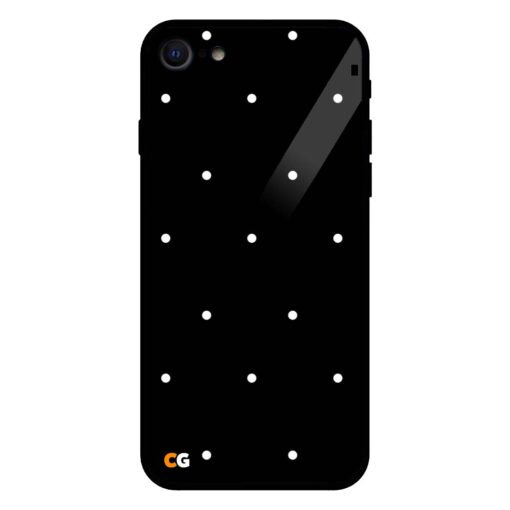 Black White Dots iPhone 7 Glass Case
