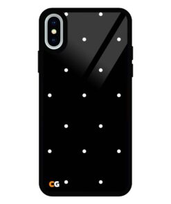 Black White Dots iPhone XS Max Glass Case