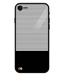 Black White Stripes iPhone 7 Glass Case