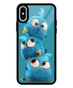 Blue Angry Bird iPhone XS Max Glass Back Cover