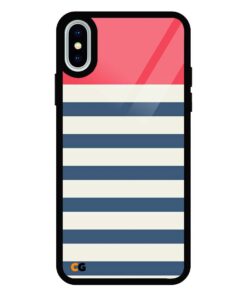 Blue White Pattern iPhone X Glass Case