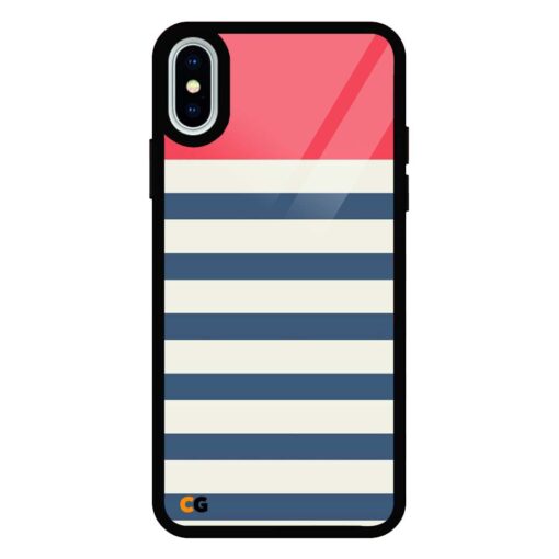 Blue White Pattern iPhone X Glass Case