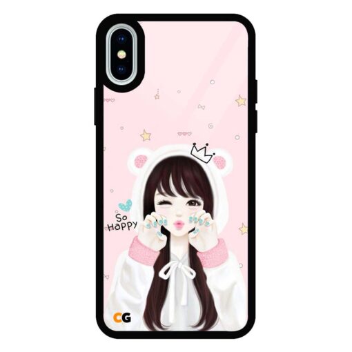 Cute Girl iPhone XS Max Glass Cover