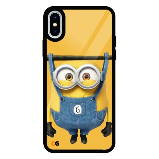 Hanging Minion iPhone XS Max Glass Back Cover