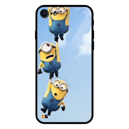 Hanging Three Minions iPhone 7 Glass Back Cover