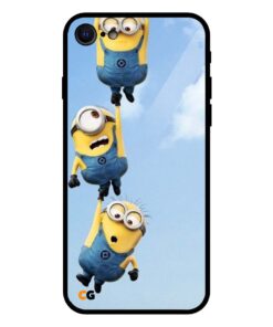 Hanging Three Minions iPhone 8 Glass Back Cover