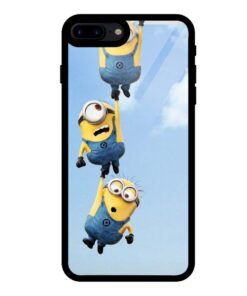 Hanging Three Minions iPhone 8 Plus Glass Back Cover