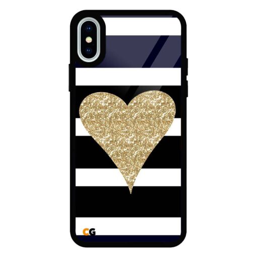 Heart With Blue iPhone X Glass Case