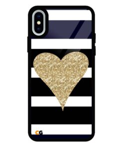 Heart With Blue iPhone XS Glass Case