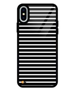 Horizontal Parallel Black iPhone X Glass Cover