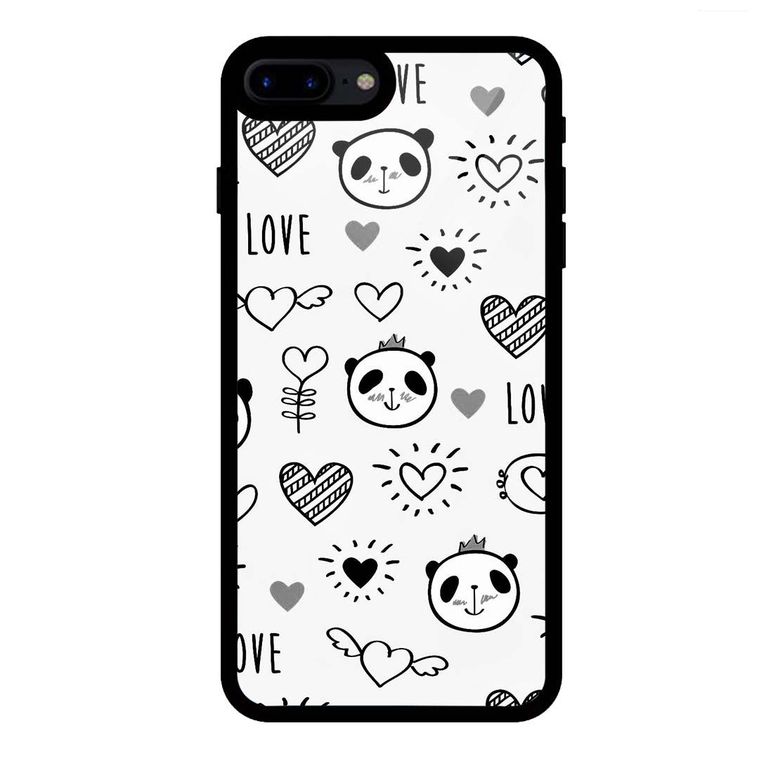 Love Panda iPhone 7 Plus Glass Case 1 Love Panda iPhone 7 Plus Glass Case