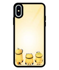 Lovely Minions iPhone XS Glass Back Cover