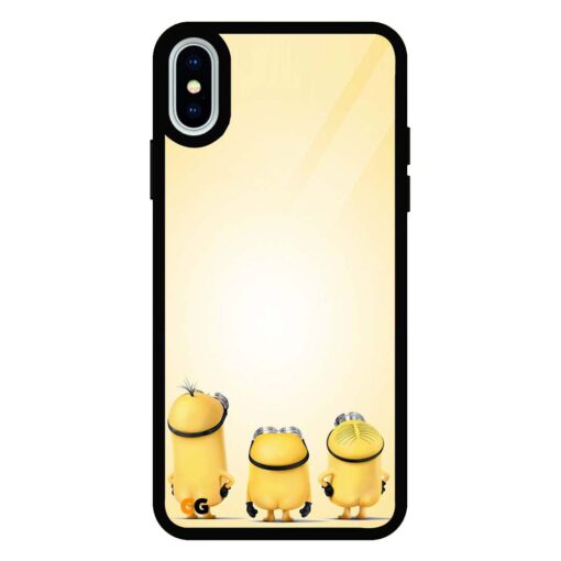 Lovely Minions iPhone XS Max Glass Back Cover