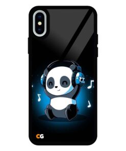 Music Panda iPhone XS Glass Case
