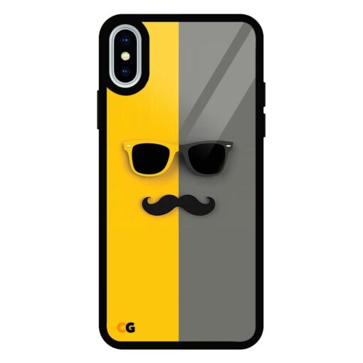Mustache iPhone XS Glass Back Cover