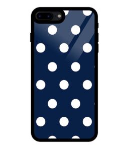 Navy Blue Polka Dot iPhone 7 Plus Glass Case