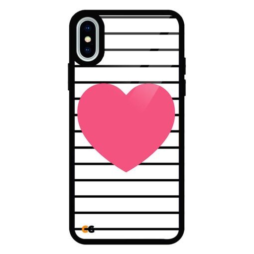 Pink Heart iPhone X Glass Case
