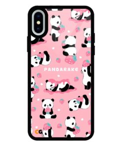Pink Panda iPhone X Glass Case