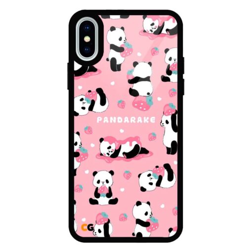 Pink Panda iPhone XS Max Glass Case